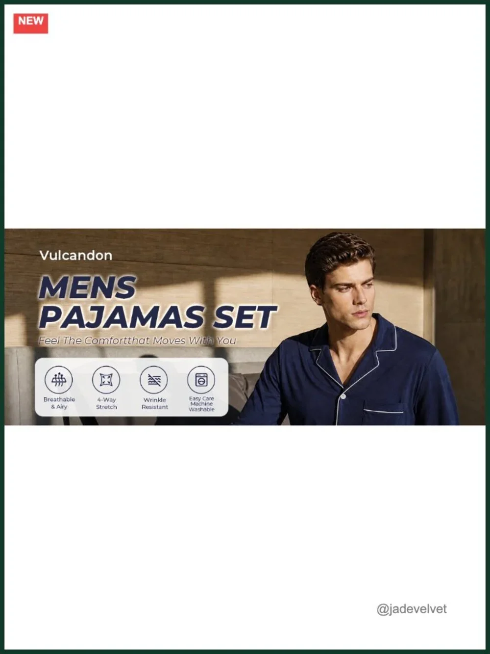 Men's Pajama Set, Soft Cotton Blend Button Down Long Sleeve Sleepwear Lounge Set